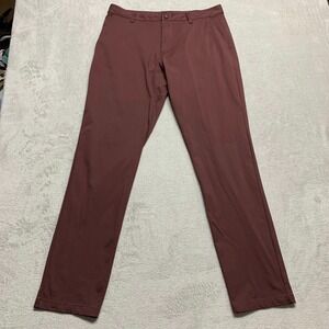 Rhone‎ Pants Mens 34x32 Maroon Commuter Chino Slim Fit Stretch Performance READ